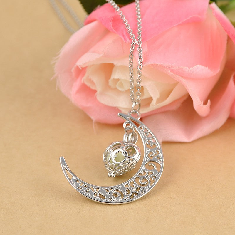 Heart on sale moon necklace