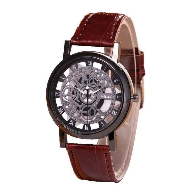 Skeleton Leather Band Wrist Watch Online Shopping Store