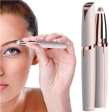 Eyebrow Hair Remover Trimmer, Instant and Painless - White/Rose Gold