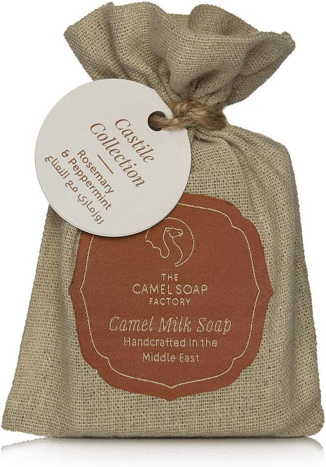 Camel Soap Factory Natural Soap – Castile Collection Handmade Soap Bar With Fresh Camel Milk and Essential Oils, 95g, Rosemary & Peppermint