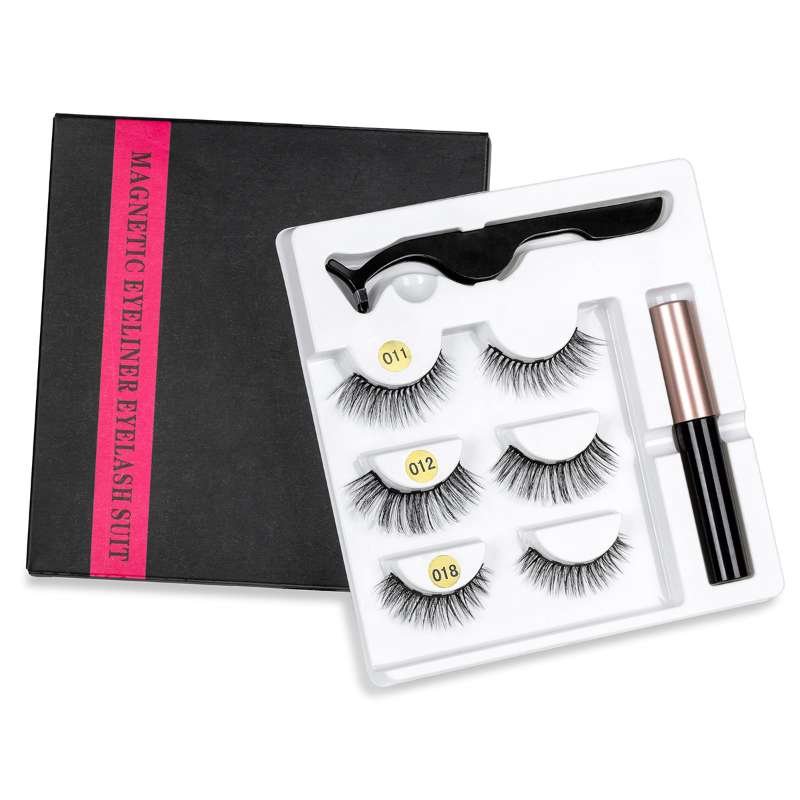 Magnetic Eyeliner & Eyelashes & Cigarette Lipstick Set - Combo Offer