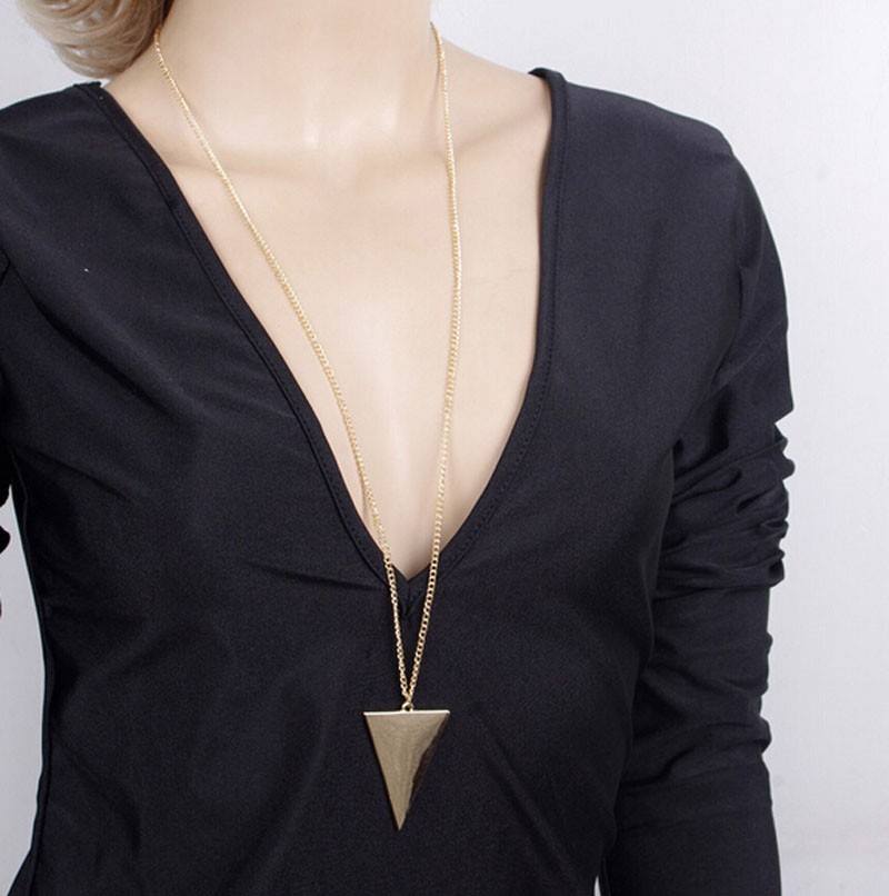 Long Chain Triangle Pendant Online Shopping Store