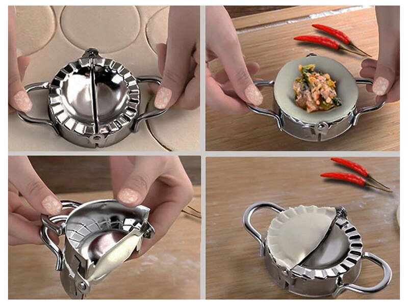 2pcs/set Dumpling Mold Stainless Steel Spoon Dumpling Maker Kit