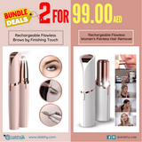2 IN 1 BUNDLE - Two Rechargeable Flawless Brows Painless Hair Removers Online Shopping Store