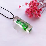 Clear Resin Ink Painted Pendant - Green Online Shopping Store