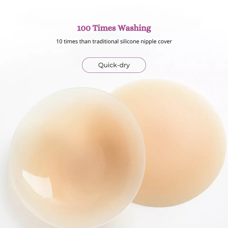 Round Shape Breasts Pasties 3.2 Inches Women Matt Finish Hypoallergenic Silicone Nipple Covers With Box Packaging