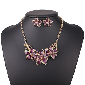 Flower Necklace With Earring Online Shopping Store