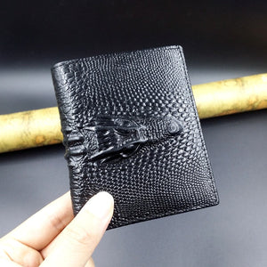 Short Crocodile Design Real Cowhide Genuine Leather Wallet Online Shopping Store