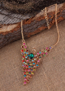 Rhinestone Peacock Necklace Online Shopping Store