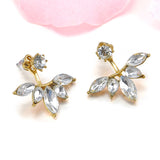 Korean Leave Crystal Stud Earrings Online Shopping Store