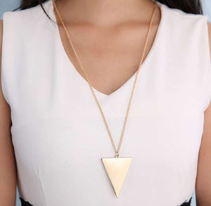 Long Chain Triangle Pendant Necklace Online Shopping Store
