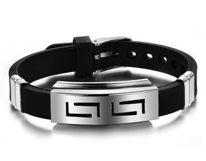 Silver Slippy Stainless Steel Silicone Bracelet Online Shopping Store