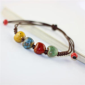 Ceramic 4 Heart Beads Rope Chain Bracelets Online Shopping Store