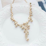 Branches Shape Colorful Rhinestone Necklace Online Shopping Store
