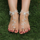 Barefoot Silver Rhinestone Anklet Online Shopping Store