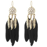 Long Feather Drop Earrings Online Shopping Store