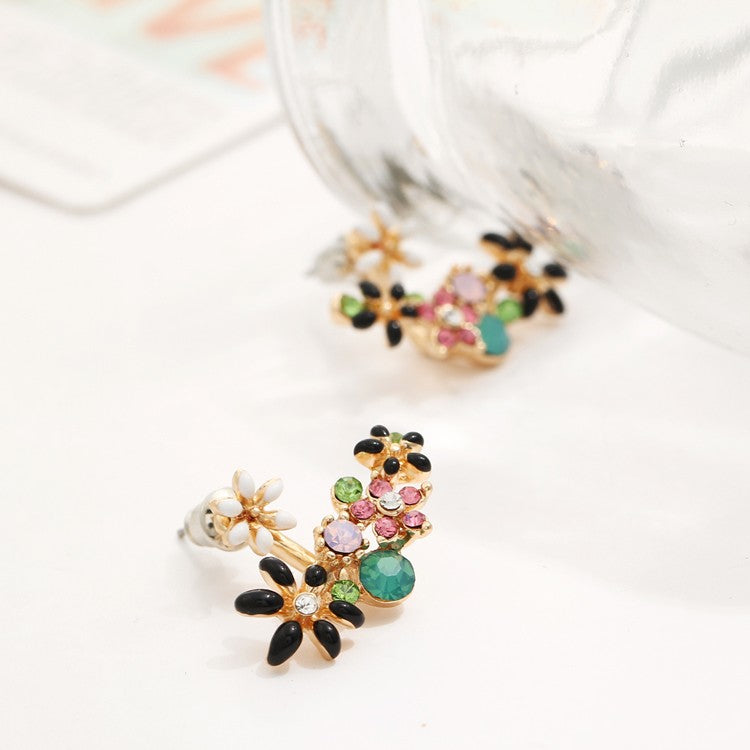 Flower Crystal Stud Earrings Online Shopping Store
