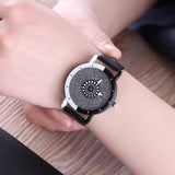 Rounding Dial Black & White Watch Online Shopping Store