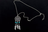 Long Silver Dream Catcher Feather Pendant Necklace Online Shopping Store