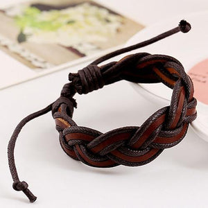 Braided Charm Faux Leather Bracelets Online Shopping Store