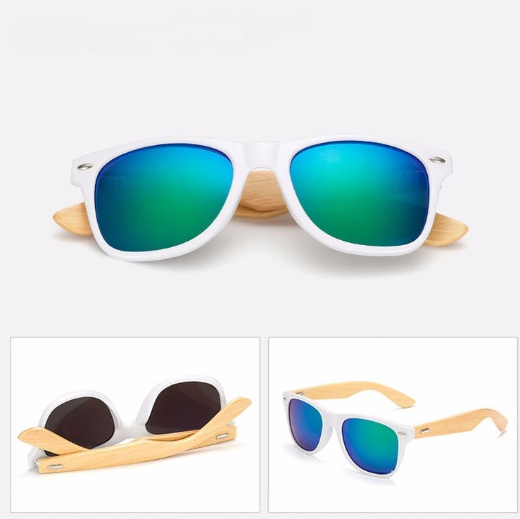 Ralferty Wooden Frame White Green Mercury Sunglasses Online Shopping Store