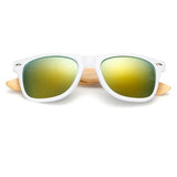Ralferty Wooden Frame White Gold Mercury Sunglasses Online Shopping Store