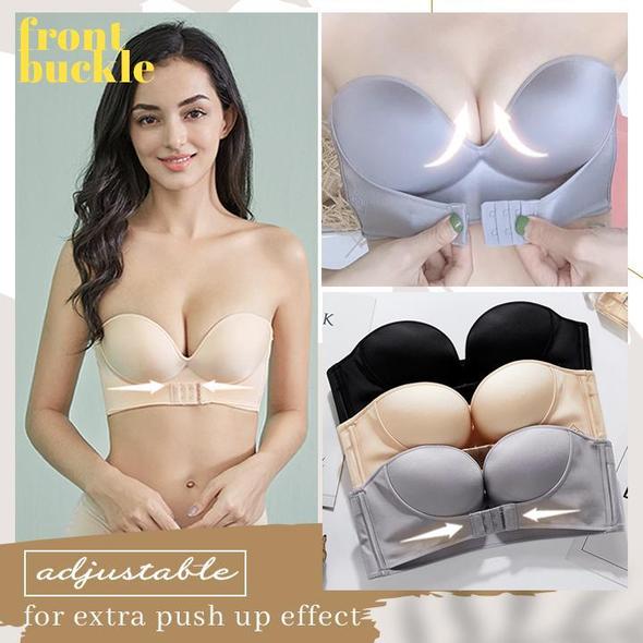 Strapless Front Buckle Lift Bra, Strapless Sticky Invisible Push Up  Silicone Bra,38D price in UAE,  UAE