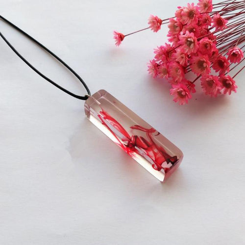 Clear Resin Ink Painted Pendant - Red Online Shopping Store