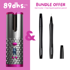 2 in 1 offer - Hair Curler + Liquid Eyeliner Pencil